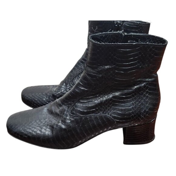 Gianni Barbato archive rare Python Leather black ankle boots shoes Size: EU 39.5 - Picture 7 of 12